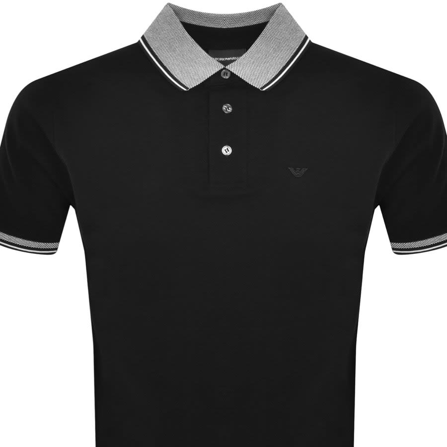 Emporio Armani Tipped Polo T Shirt Black